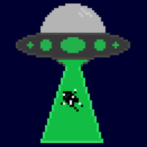 Pixel UFO (White Patch) - AS Colour Womens Stencil Hood Design