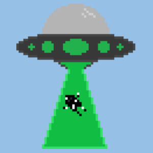 Pixel UFO (Black Patch) - AS Colour Kids Youth T shirt Design