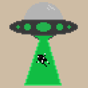 Pixel UFO (Black Patch) - AS Colour Womens Stencil Hood Design