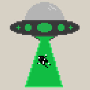 Pixel UFO (Black Patch) - AS Colour Mens Stencil Hoodie Design