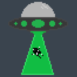 Pixel UFO (Black Patch) - AS Colour Mens Staple T shirt Design