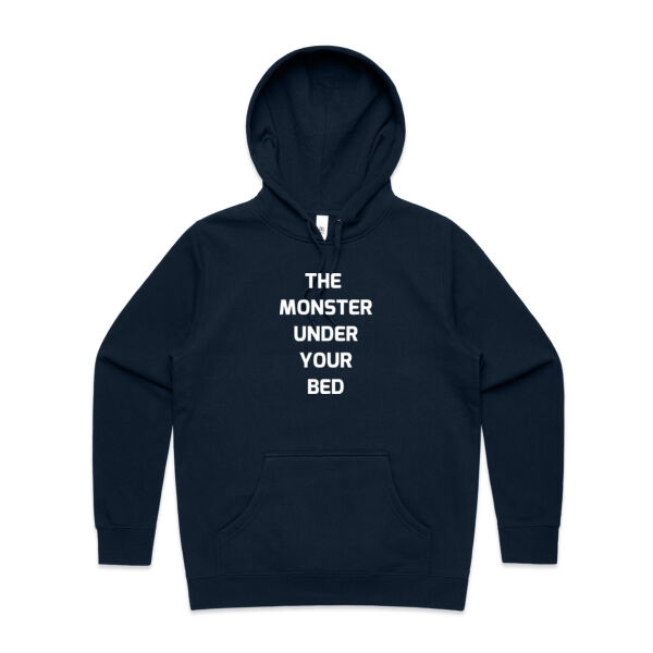 The Monster Under Your Bed (Text) - AS Colour Womens Stencil Hood Thumbnail